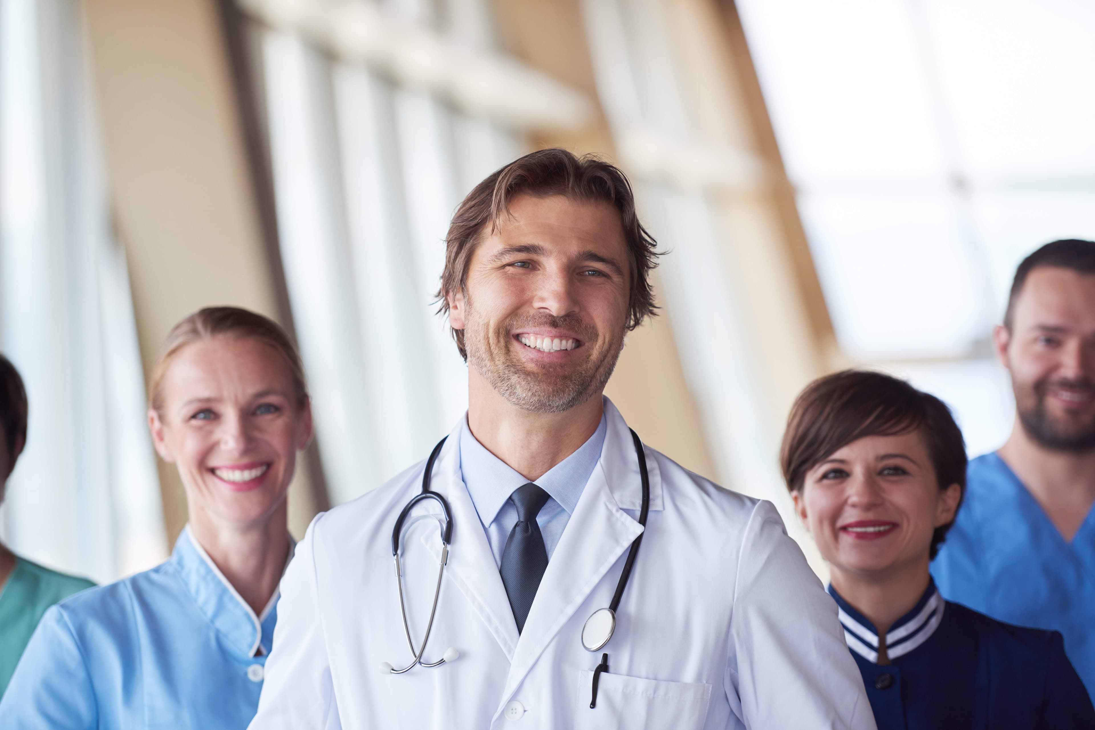 doctors on stairs